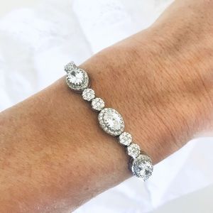 Beautiful Crystal Bridal Bolo Bracelet